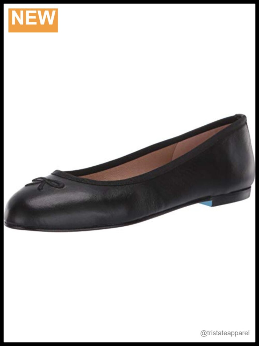 Leather Ballet Flats Embroidered Bow Round Toe Slip-On Comfort Walking